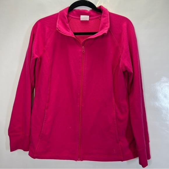 Danskin Pink Zipup Jacket lightweight women’s size Large - Picture 1 of 3